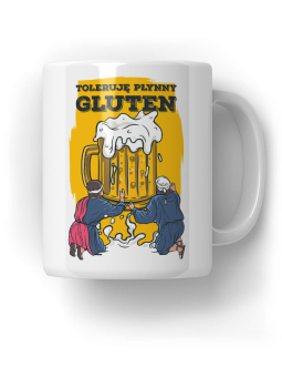 Kubek Toleruję Płynny Gluten - Śmieszne Prezenty z Nadrukami ?