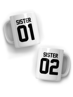 Zestaw kubków Sister 01 02 - HiPanda! Śmieszne Prezenty z Nadrukami ?