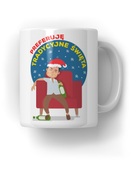 Kubek Preferuję tradycyjne święta - HiPanda! Śmieszne Prezenty z Nadrukami ?