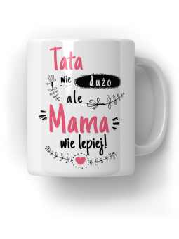 Kubek Tata Wie Dużo, Ale Mama Wie Lepiej - HiPanda! Śmieszne Prezenty z Nadrukami ?