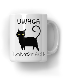 Kubek Uwaga, Przynoszę Pecha - HiPanda! Śmieszne Prezenty z Nadrukami ?