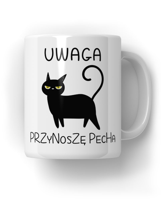 Kubek Uwaga, Przynoszę Pecha - HiPanda! Śmieszne Prezenty z Nadrukami ?