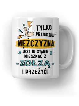 Kubek Tylko Prawdziwy Mężczyzna - HiPanda! Śmieszne Prezenty z Nadrukami ?