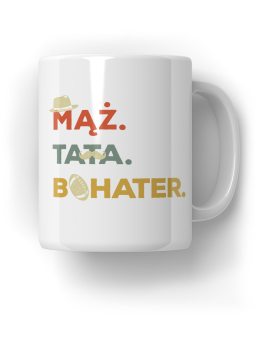 Kubek Mąż Tata Bohater - HiPanda! Śmieszne Prezenty z Nadrukami ?