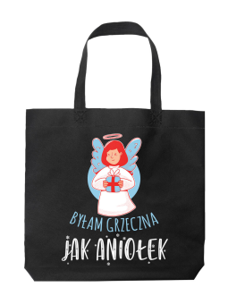 Torba Grzeczna jak Aniołek Czarna - HiPanda! Śmieszne prezenty z Nadrukami ?