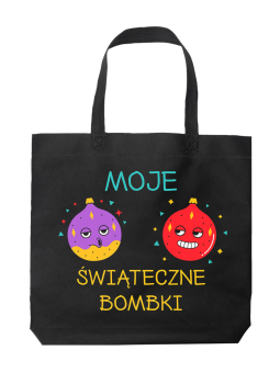 Torba Moje Świąteczne Bombki Czarna - HiPanda! Śmieszne prezenty z Nadrukami ?