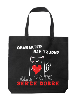 Torba Charakter mam trudny Czarna - HiPanda! Śmieszne prezenty z Nadrukami ?