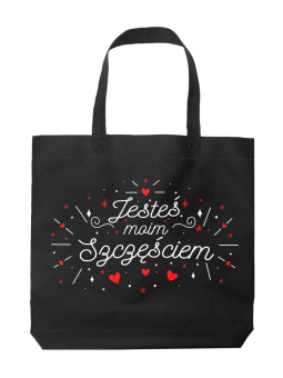 Torba Jesteś moim szczęściem Czarna - HiPanda! Śmieszne prezenty z Nadrukami ?