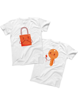 Zestaw koszulek Kłódka Klucz Biała - HiPanda.pl