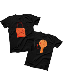 Zestaw koszulek Kłódka Klucz Czarna - HiPanda.pl