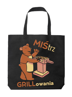 Torba MIŚtrz Grillowania Czarna - HiPanda! Śmieszne prezenty z Nadrukami ?