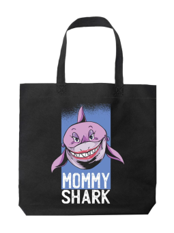 Torba Mommy Shark Czarna - HiPanda! Śmieszne prezenty z Nadrukami ?