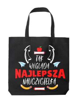 Torba Tak wygląda najlepsza nauczycielka Czarna - HiPanda! Śmieszne prezenty z Nadrukami ?