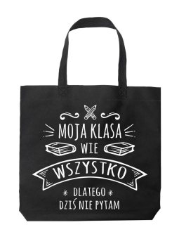 Torba Moja klasa wie wszystko Czarna - HiPanda! Śmieszne prezenty z Nadrukami ?