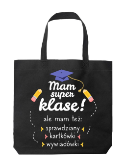 Torba Mam super klasę Czarna - HiPanda! Śmieszne prezenty z Nadrukami ?