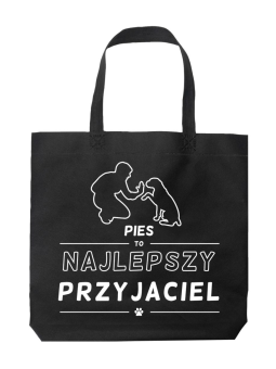Torba Pies To Najlepszy Przyjaciel  Czarna - HiPanda! Śmieszne prezenty z Nadrukami ?