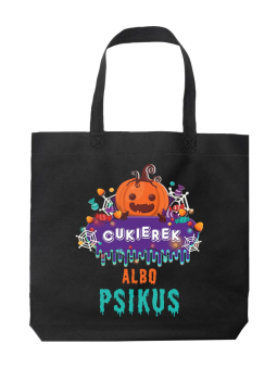 Torba Cukierek albo psikus Czarna - HiPanda! Śmieszne prezenty z Nadrukami ?