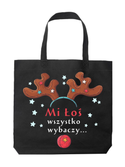 Torba Mi Łoś wszystko wybaczy Czarna - HiPanda! Śmieszne prezenty z Nadrukami ?