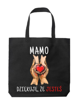 Torba Mamo dziękuję że jesteś Czarna - HiPanda! Śmieszne prezenty z Nadrukami ?