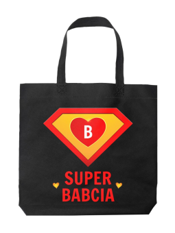 Torba Super Babcia Czarna - HiPanda! Śmieszne prezenty z Nadrukami ?