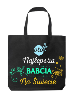 Torba Najlepsza Babcia na Świecie Czarna - HiPanda! Śmieszne prezenty z Nadrukami ?