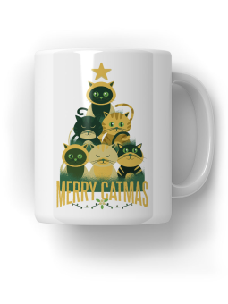 Kubek Merry CATmas - HiPanda! Śmieszne Prezenty z Nadrukami ?
