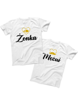 Zestaw koszulek Żonka i Mężuś Białe - HiPanda.pl