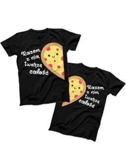 Zestaw koszulek Pizza Połówka Czarna - HiPanda.pl