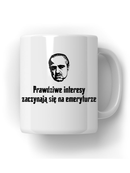 Kubek Prawdziwe Interesy Zaczynają Się Na Emeryturze - HiPanda! Śmieszne Prezenty z Nadrukami ?