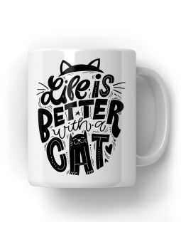 Kubek Life Is Better With a Cat - HiPanda! Śmieszne Prezenty z Nadrukami ?