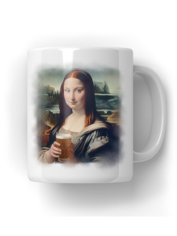 Kubek Mona Lisa z Piwem - HiPanda! Śmieszne Prezenty z Nadrukami ?