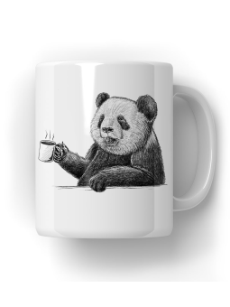 Kubek Panda Pijąca Kawę - HiPanda! Śmieszne Prezenty z Nadrukami ?