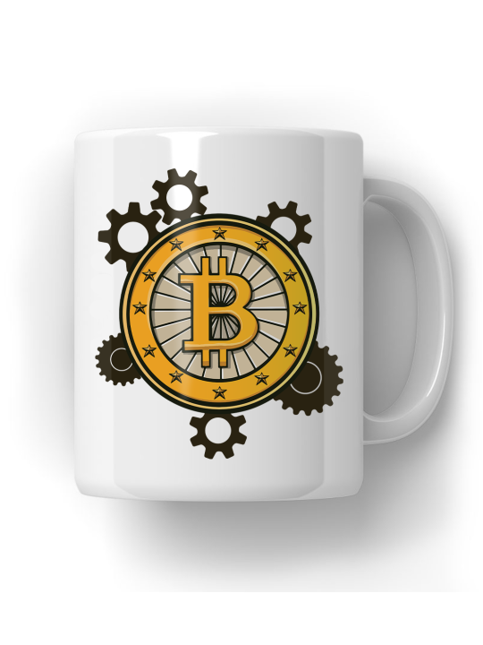 Kubek Bitcoin Gears - HiPanda! Śmieszne Prezenty z Nadrukami ?