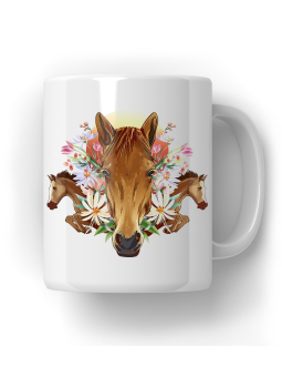 Kubek Floral Horses - HiPanda! Śmieszne Prezenty z Nadrukami ?