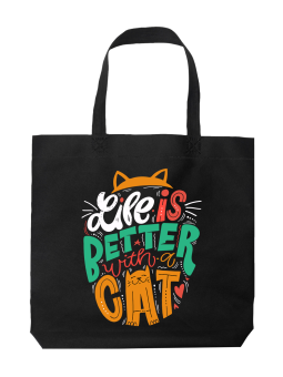 Torba Life Is Better With a Cat - HiPanda! Śmieszne prezenty z Nadrukami ?