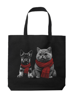 Torba Pies i Kot w Szaliku - HiPanda! Śmieszne prezenty z Nadrukami ?