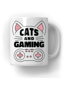 Kubek Cats and Gaming - HiPanda! Śmieszne Prezenty z Nadrukami ?