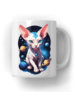 Kubek Kot Sphynx w Kosmosie - HiPanda! Śmieszne Prezenty z Nadrukami ?