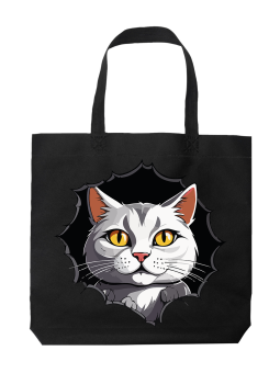 Torba Biały Kot w Dziurze - HiPanda! Śmieszne prezenty z Nadrukami ?