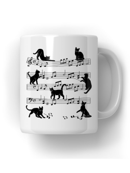 Kubek Koty Na Pięciolinii - HiPanda! Śmieszne Prezenty z Nadrukami ?