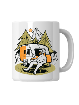 Kubek Camping w Górach - HiPanda! Śmieszne Prezenty z Nadrukami ?