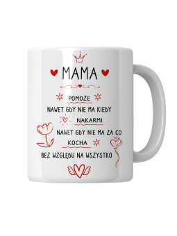 Kubek Mama Pomoże - HiPanda! Śmieszne Prezenty z Nadrukami ?
