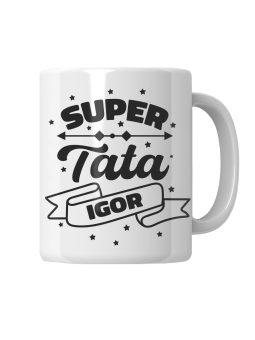 Kubek Super Tata [WYBIERZ IMIĘ] - HiPanda! Śmieszne Prezenty z Nadrukami ?