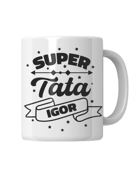 Kubek Super Tata [WYBIERZ IMIĘ] - HiPanda! Śmieszne Prezenty z Nadrukami ?