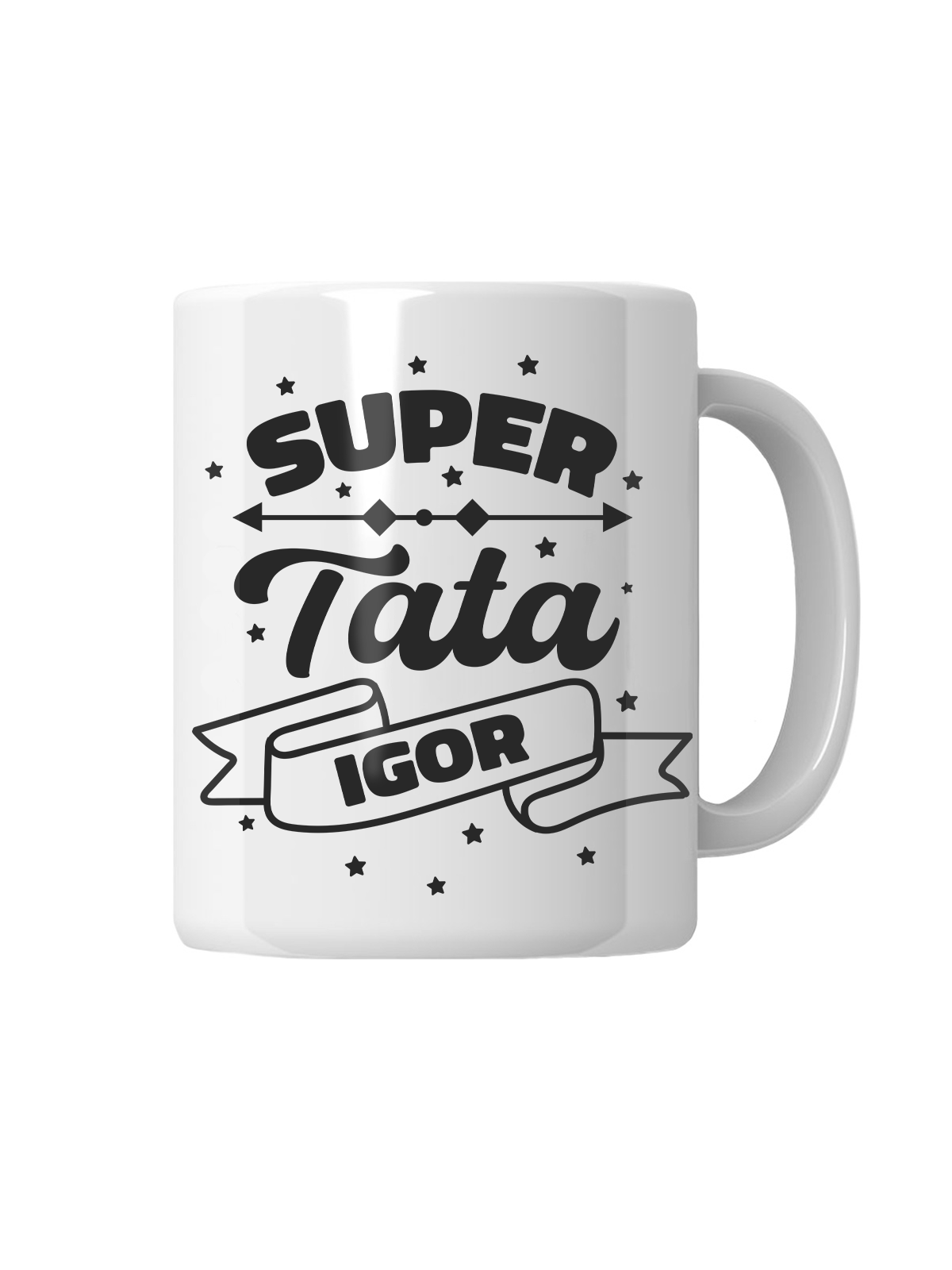 Kubek Super Tata [WYBIERZ IMIĘ] - HiPanda! Śmieszne Prezenty z Nadrukami ?