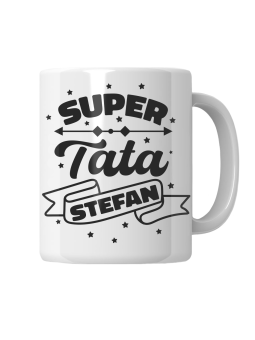 Kubek Super Tata [WYBIERZ IMIĘ] - HiPanda! Śmieszne Prezenty z Nadrukami ?