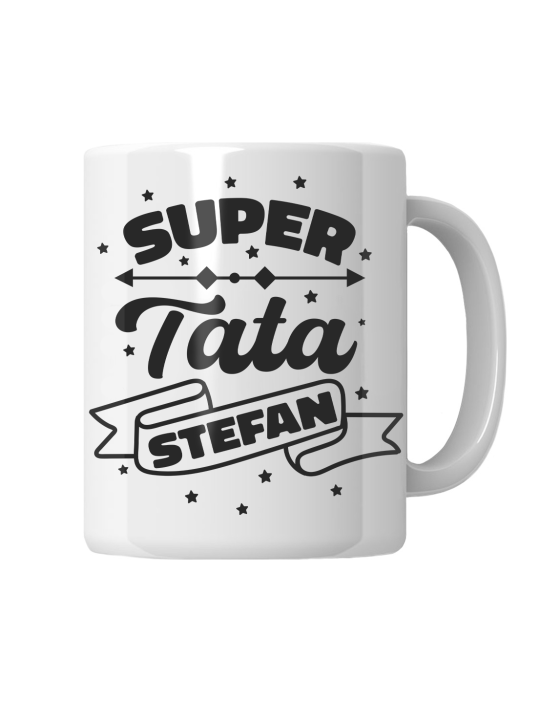 Kubek Super Tata [WYBIERZ IMIĘ] - HiPanda! Śmieszne Prezenty z Nadrukami ?