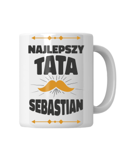 Kubek Wąsy Najlepszy Tata [WYBIERZ IMIĘ] - HiPanda! Śmieszne Prezenty z Nadrukami ?
