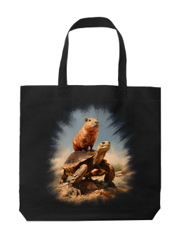 Torba Kapibara Na Żółwiu - HiPanda! Śmieszne prezenty z Nadrukami ?