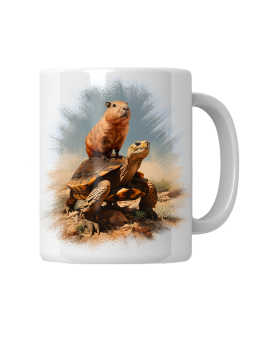 Kubek Kapibara Na Żółwiu - HiPanda! Śmieszne Prezenty z Nadrukami ?